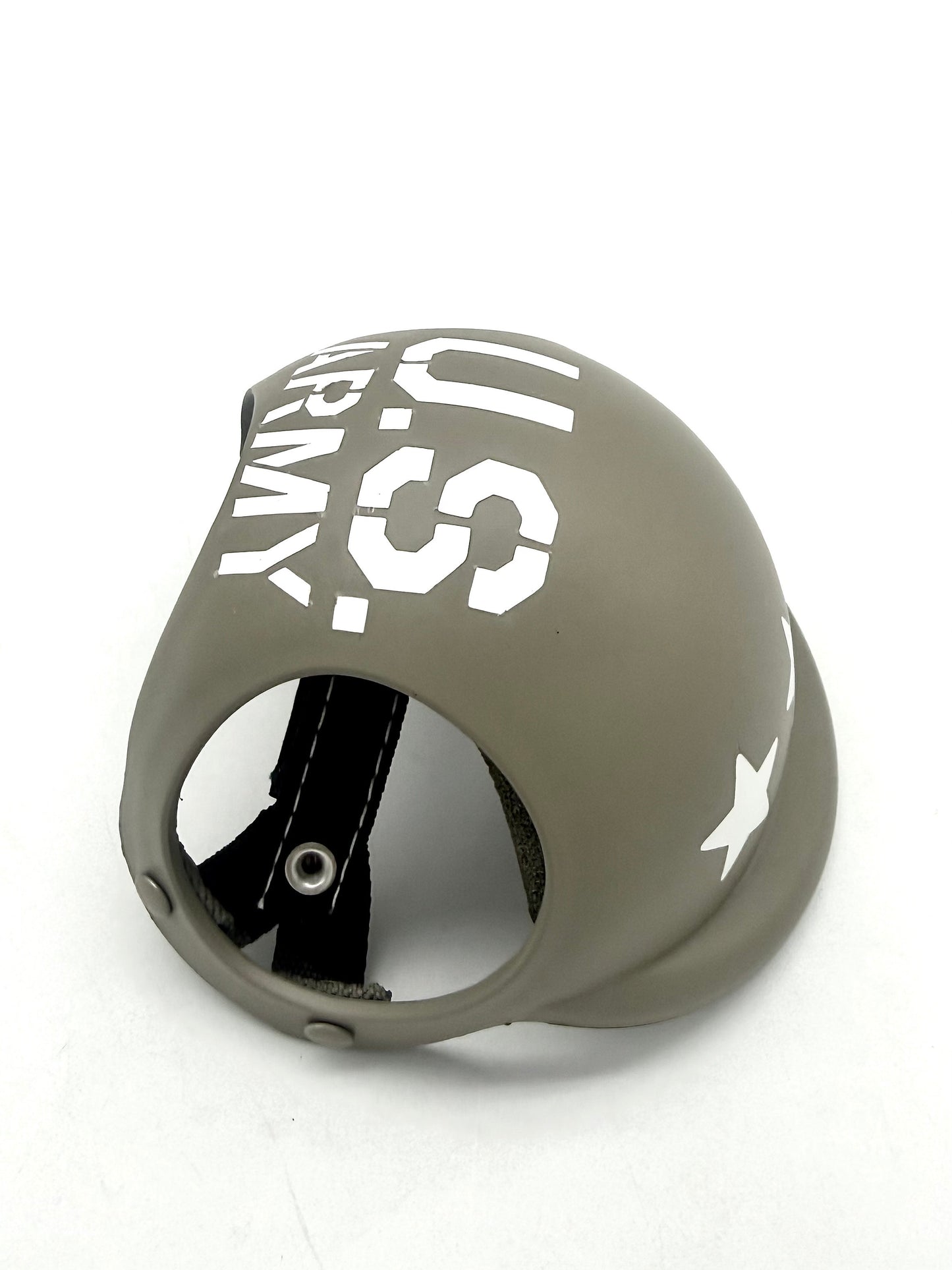 ワンちゃん用ヘルメット【US ARMY】ミリタリーカーキ / オリーブドラブ【耳が出るタイプ】