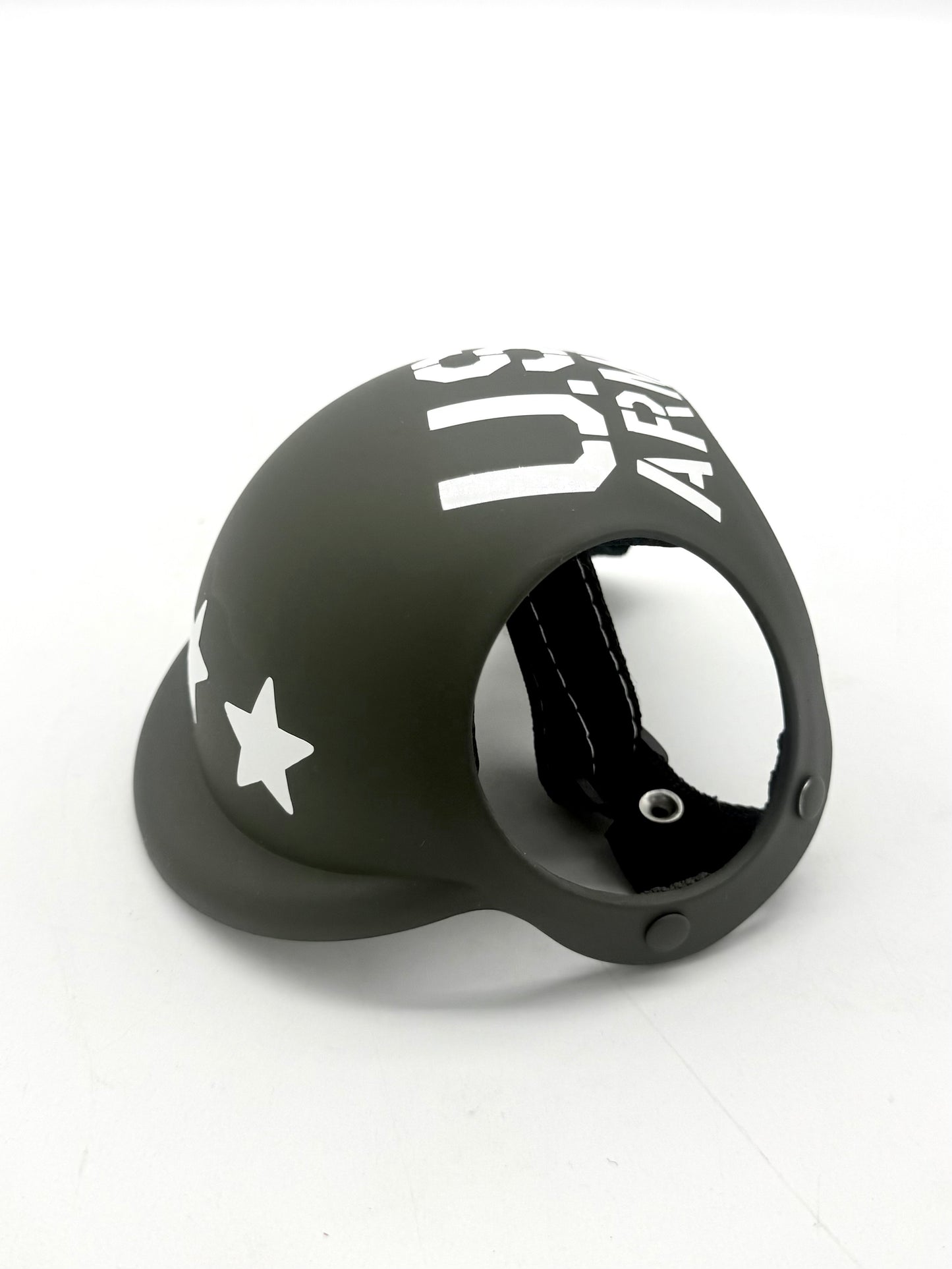 ワンちゃん用ヘルメット【US ARMY】ミリタリーカーキ / オリーブドラブ【耳が出るタイプ】