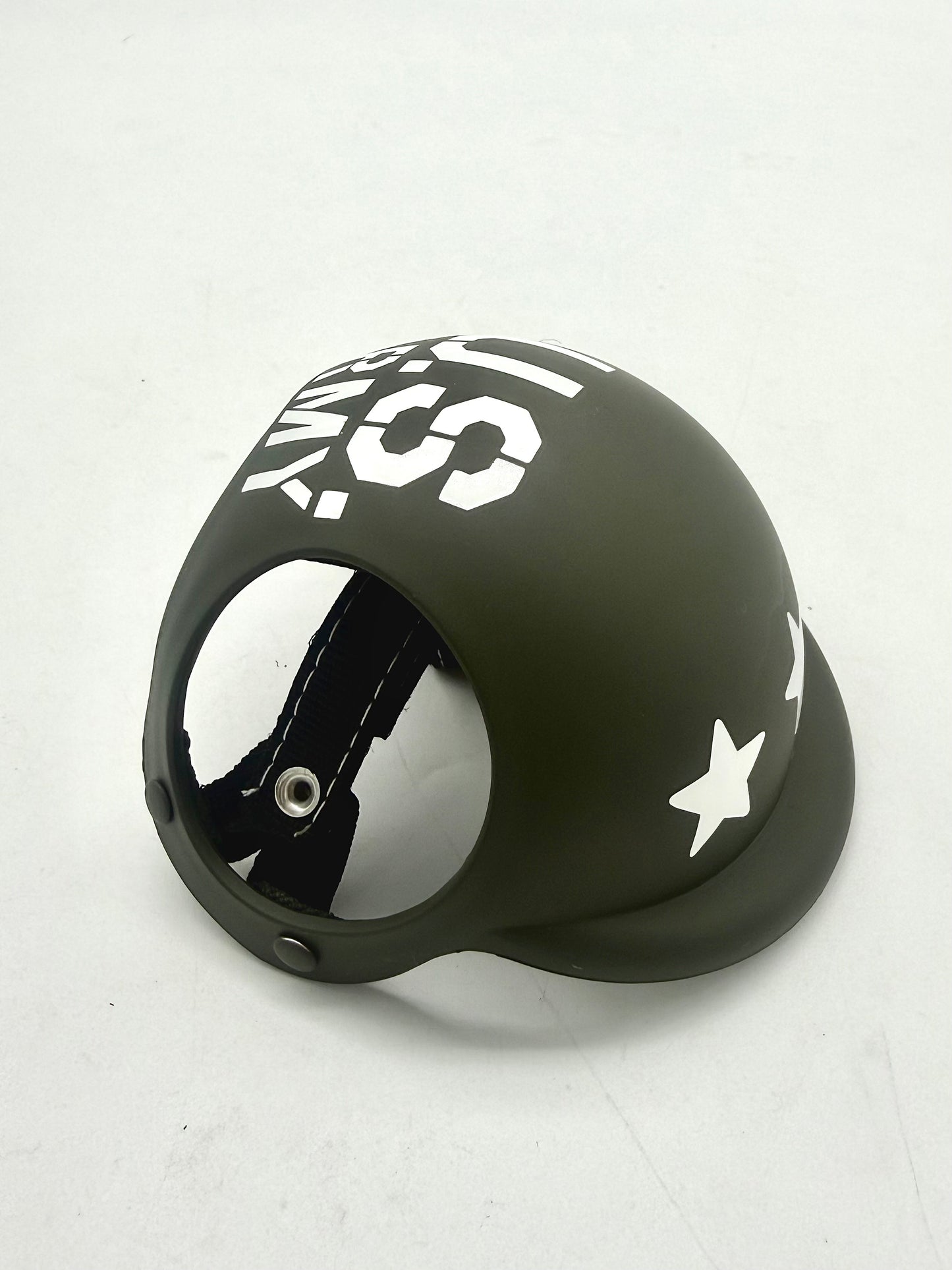 ワンちゃん用ヘルメット【US ARMY】ミリタリーカーキ / オリーブドラブ【耳が出るタイプ】
