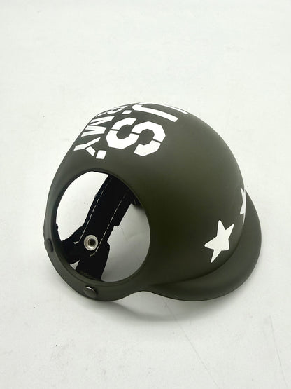 ワンちゃん用ヘルメット【US ARMY】ミリタリーカーキ / オリーブドラブ【耳が出るタイプ】