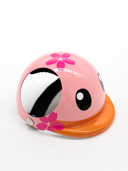ワンちゃん用ヘルメット 🌸 お花付きピンクアヒルちゃん 💖【耳が出るタイプ】